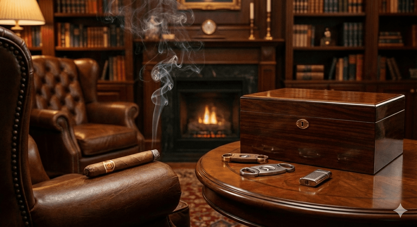 Premium cigar lounge atmosphere